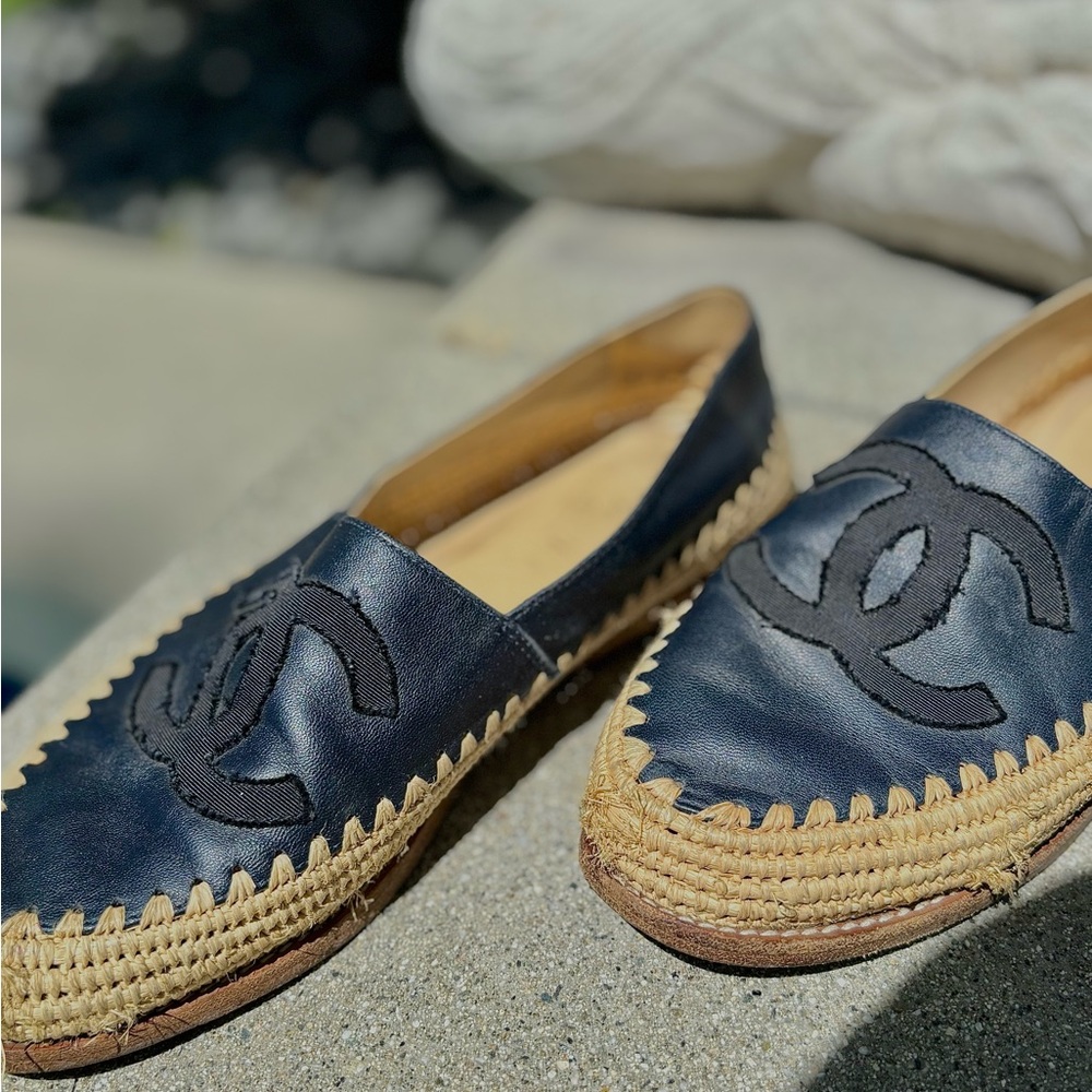 Chanel Black Espadrille Loafers for Women
